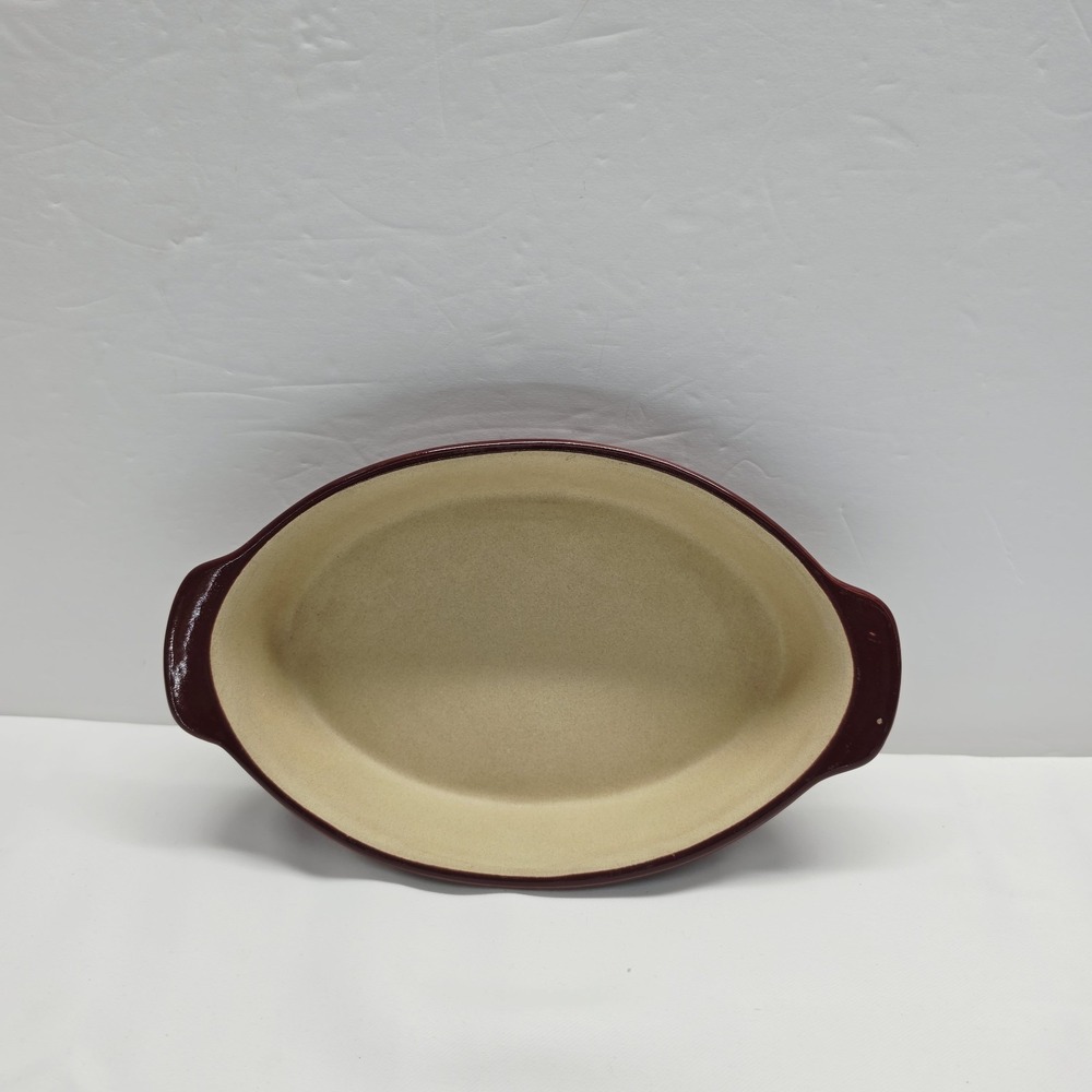 Pampered Chef Small Oval Baker Cranberry Family Heritage Tradition USA 9.75"